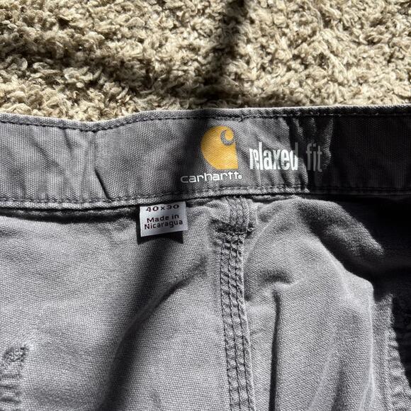 Carhartt Pants Mens 40x30 Gray Relaxed Utility Pockets Work 102291-039 - Picture 2 of 8